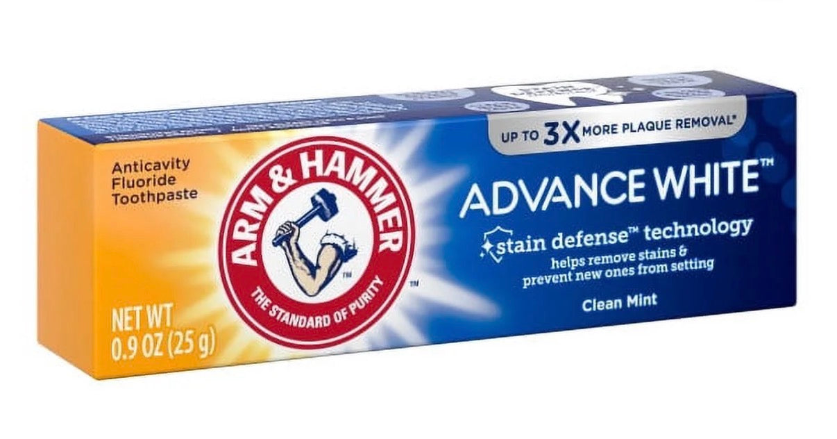 Arm and Hammer Advance Whitening Toothpaste .9 Oz Travel Size 4 Pk.