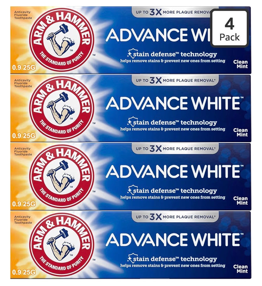 Arm and Hammer Advance Whitening Toothpaste .9 Oz Travel Size 4 Pk.