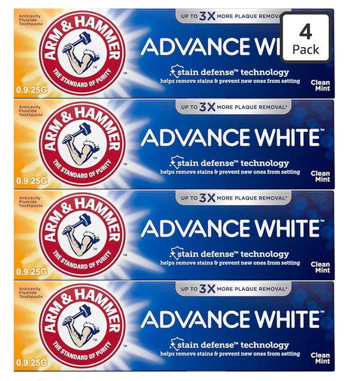 Arm and Hammer Advance Whitening Toothpaste .9 Oz Travel Size 4 Pk.